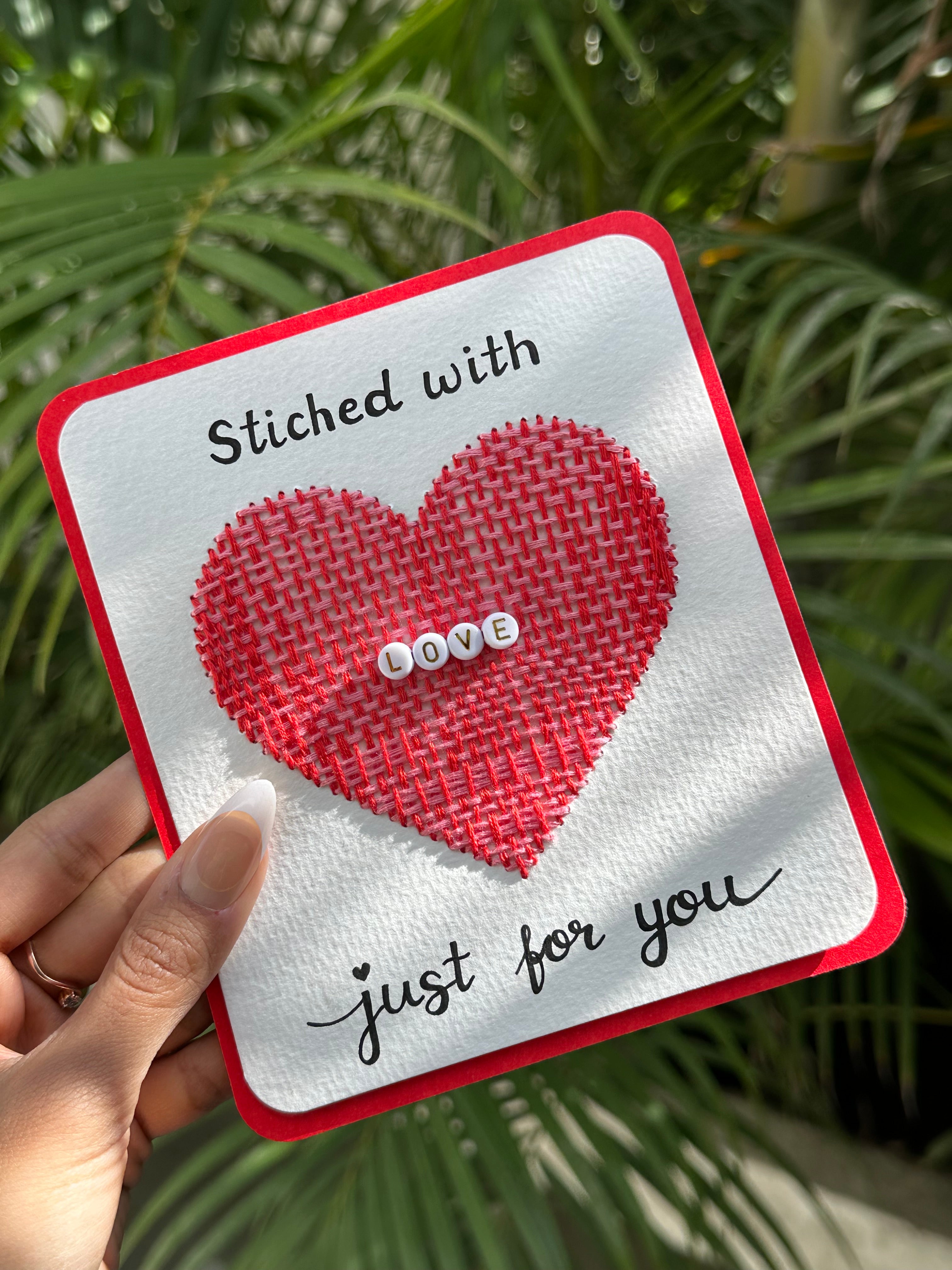 Love Thread Stitched with love Thread Card– Quinn's Arte