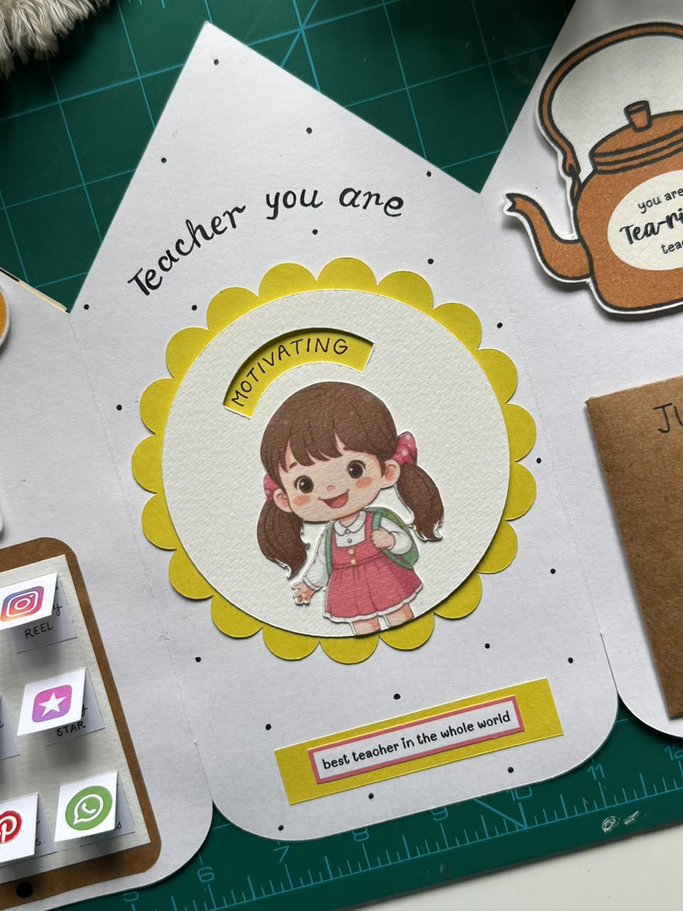 Pencil Shaped TriFold Teachers Day Card