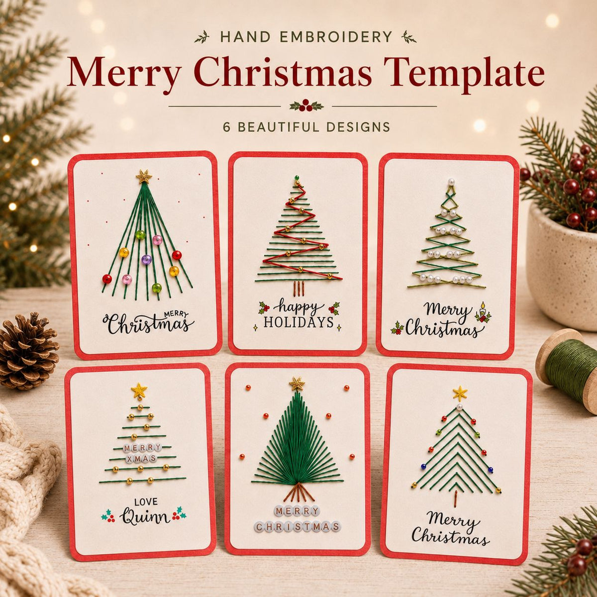Merry Christmas Printable Template set of 6