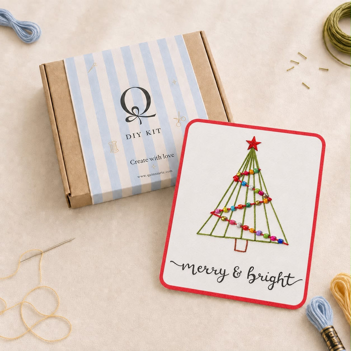 Beaded Christmas Tree Card DIY Kit
