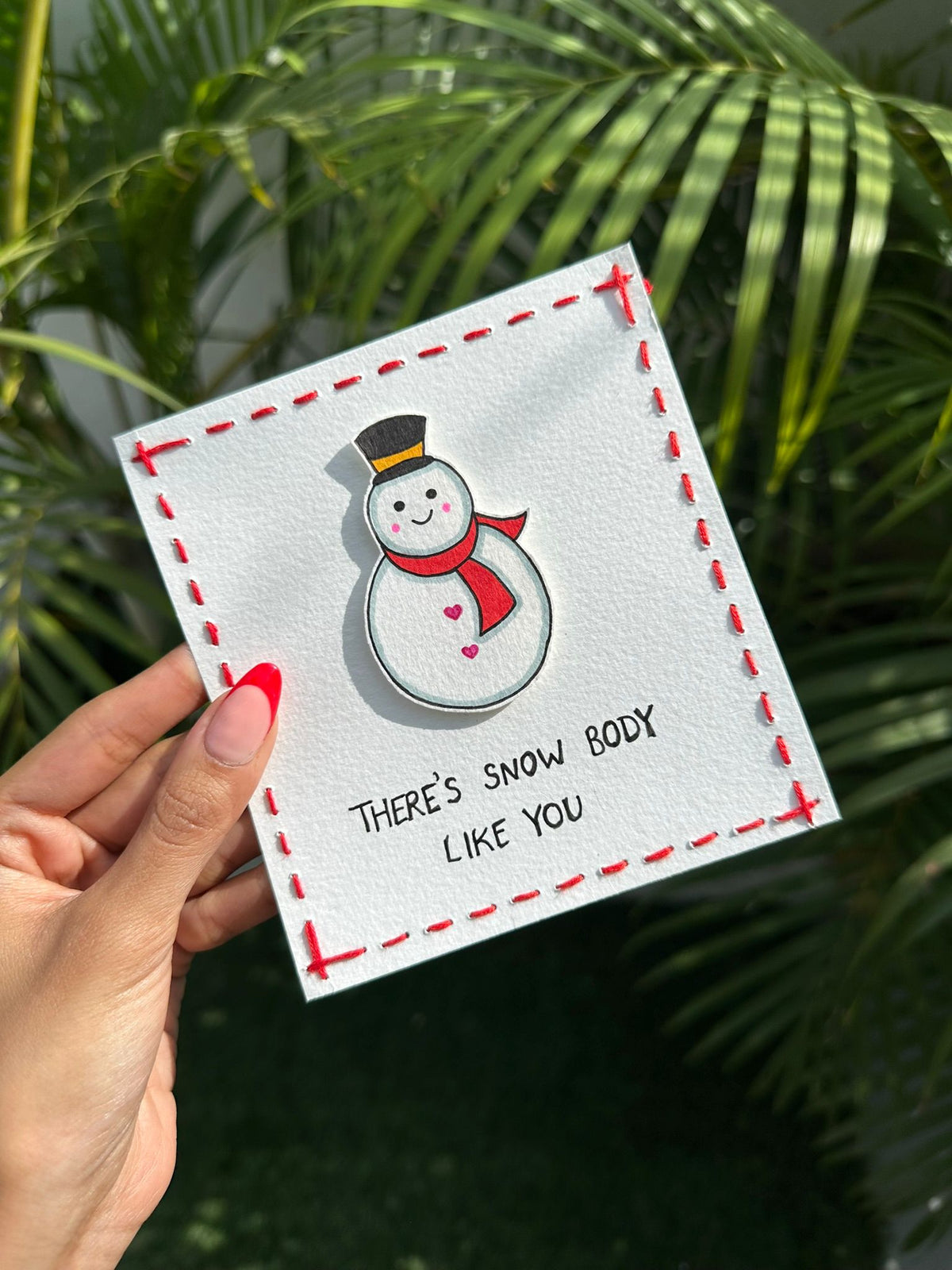 Snowman Christmas Pun Card