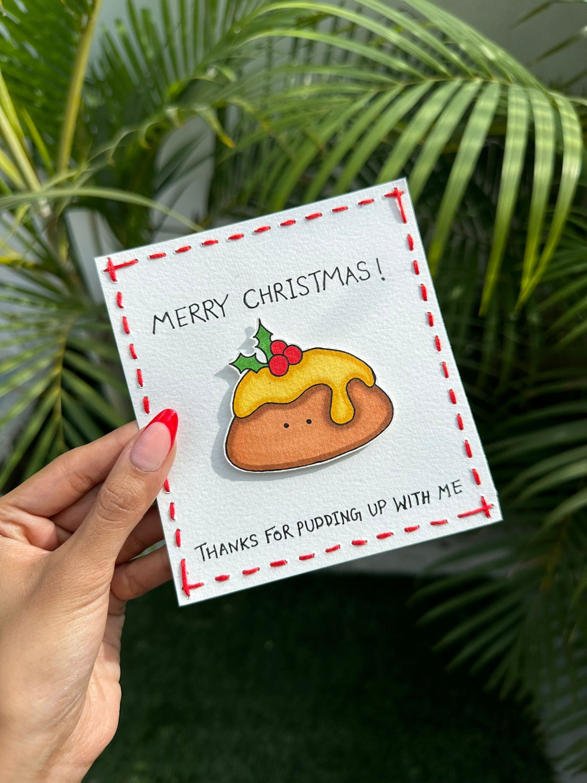 Pudding Christmas Card Pun Card