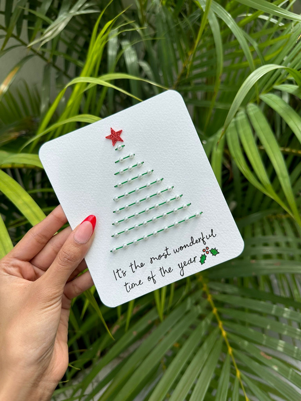 Wonderful Time Christmas Thread Card