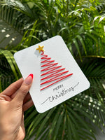 Red Christmas Tree Thread Card