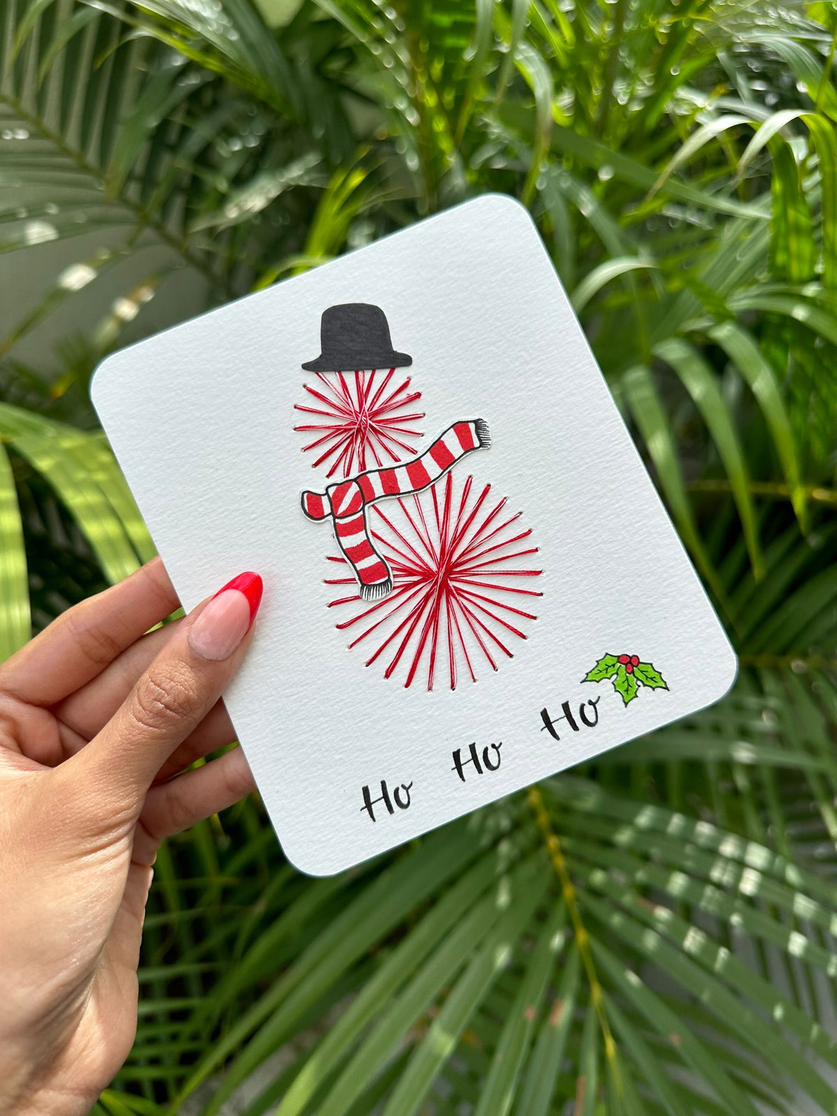 Ho Ho Ho Christmas Thread Card