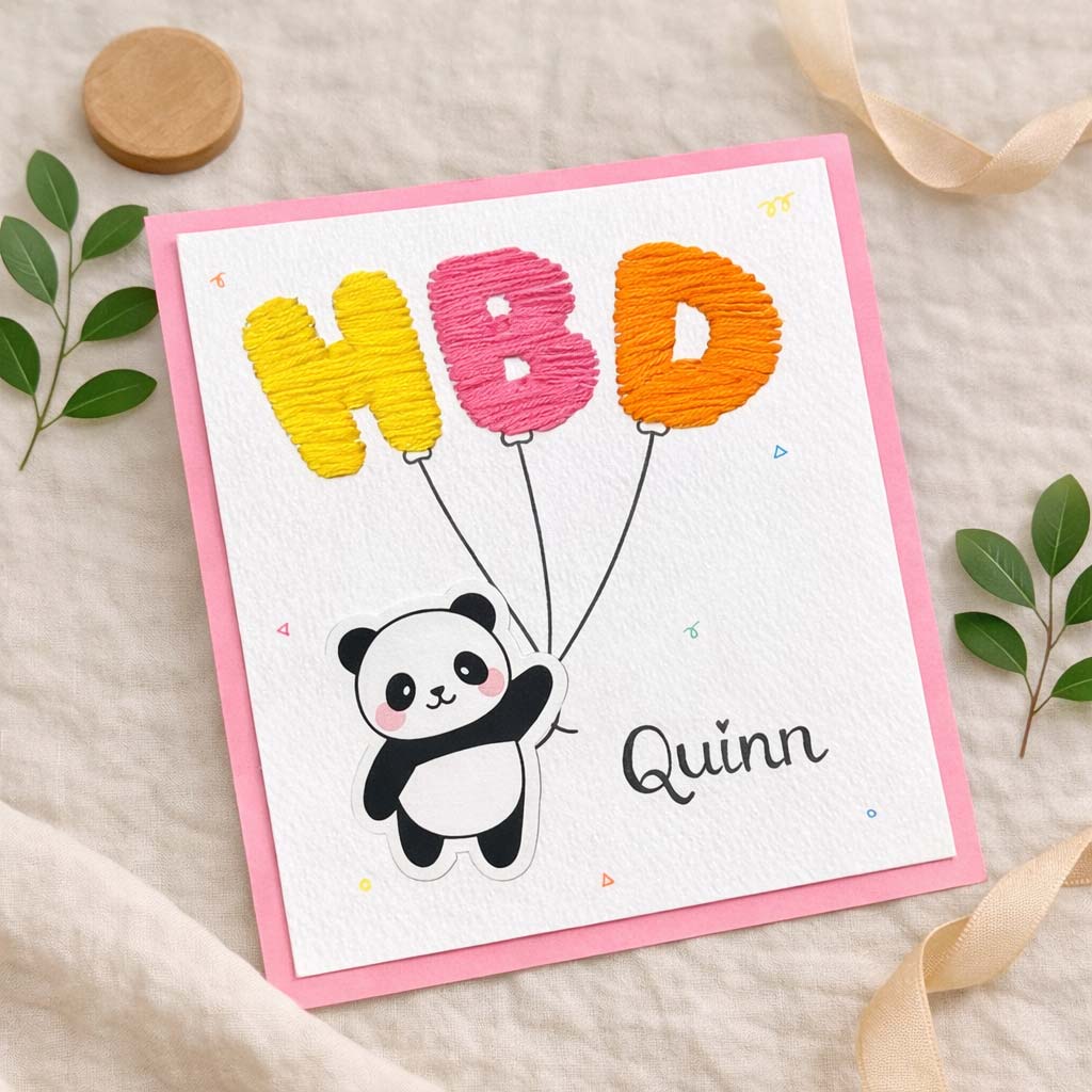 HBD Panda Thread Card