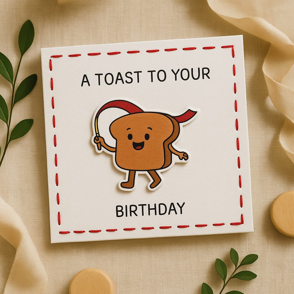 Toast To Your Birthday Pun Card
