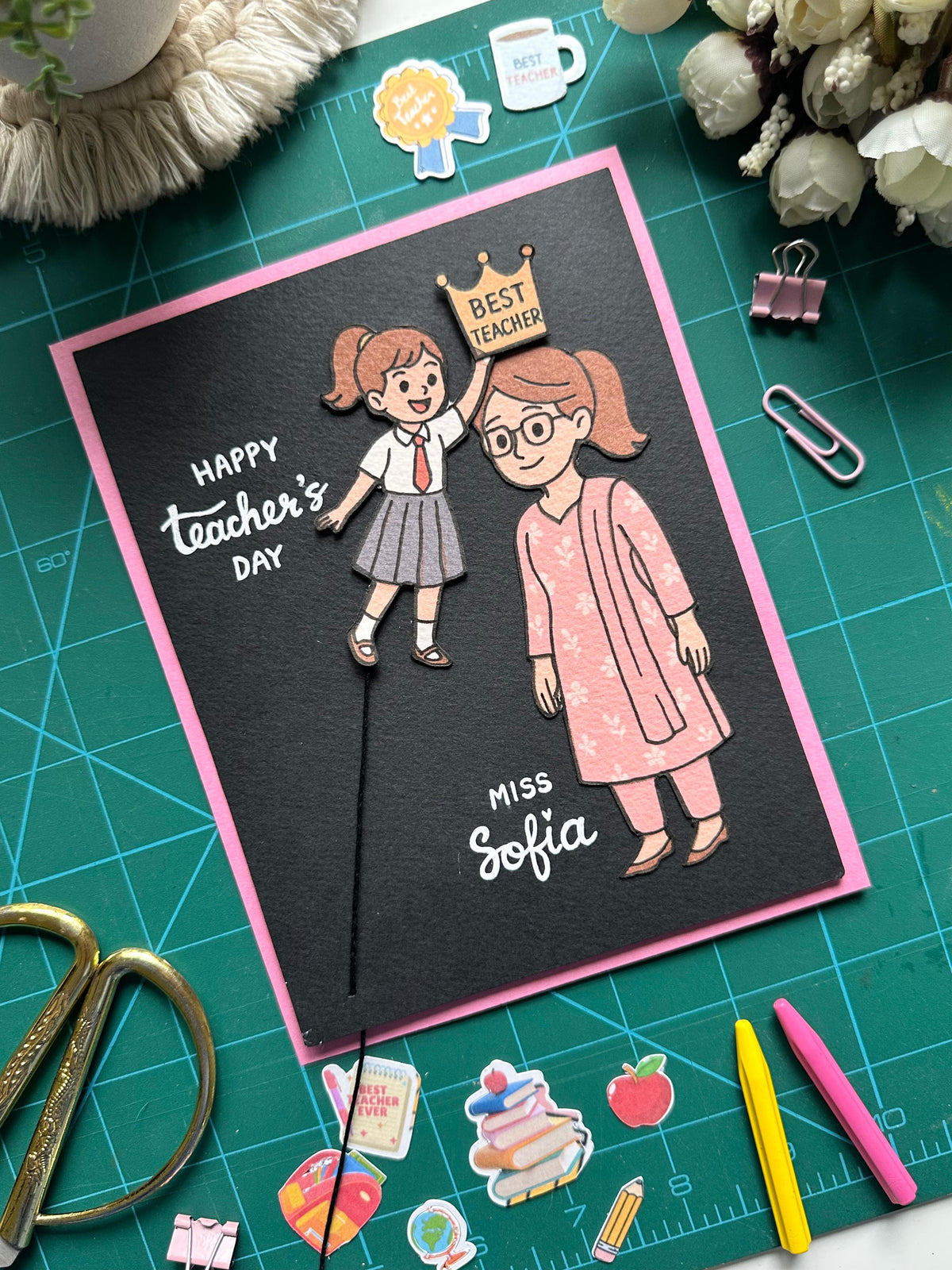 Happy Teacher’s Day Rope Pulling Card