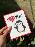 Penguin Thread heart Card
