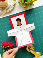 Pop up Hug Card with Face
