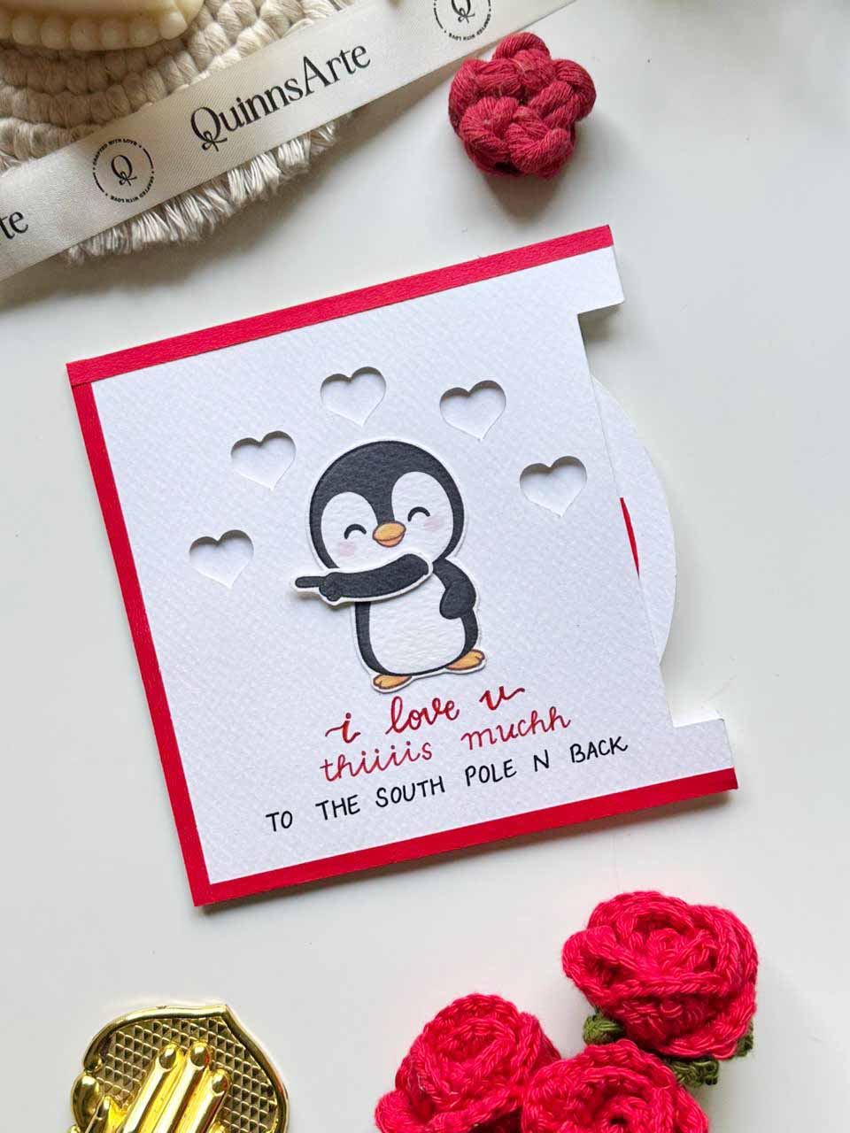 Rotating Penguin Love Card