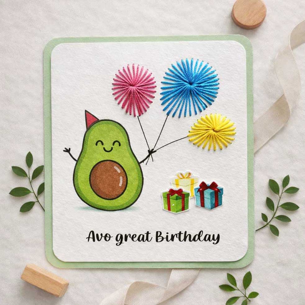 Avocado Birthday Thread Card