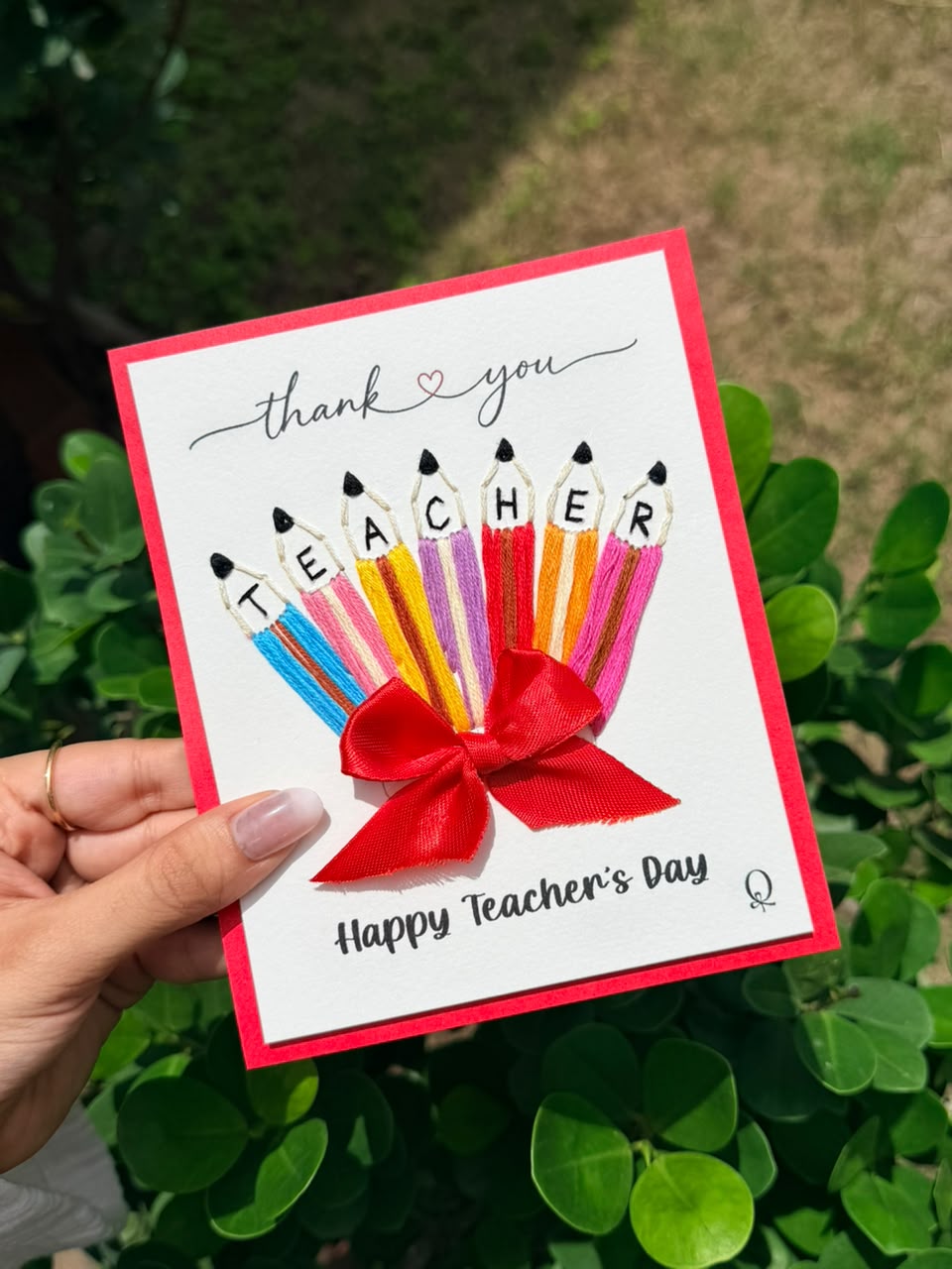 Pencil Bunch Teachers Day Thread Card