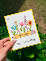 Teachers Day Floral Thread Card