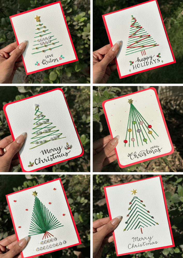 Christmas Card Printable Template set of 6